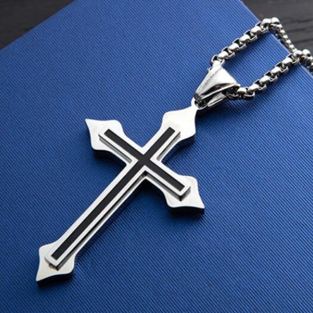 ❤️Cross Nail Chain scarecrow gothic Necklace, N90201P122 - Picture 8 of 11
